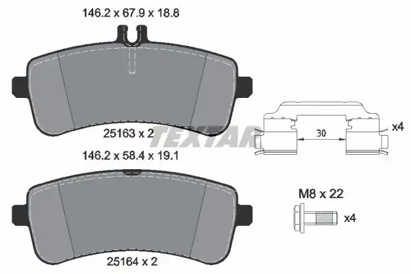 TEXTAR 2516302 | Fren Balatası Arka W222 217 Gt190 S63 C63
