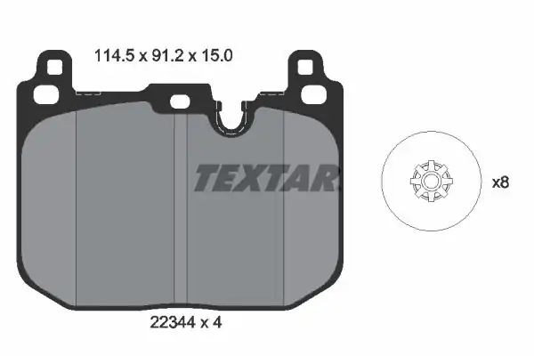 TEXTAR 2234401 | Fren Balatası Mini Arka F 54 55 56 57 60