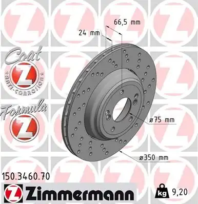 ZİMMERMAN 150-3460-70 | Bmw E92 E93 M3 Arka Disk Sağ 34212283804 1 Adet 1967912