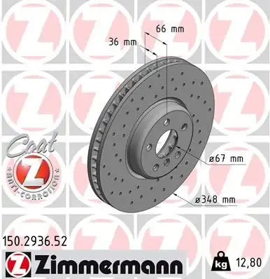 Zimmermann 150 2936 52 Bmw G20 G30 Ön Fren Diski Sol Delikli 34116860911 2059640
