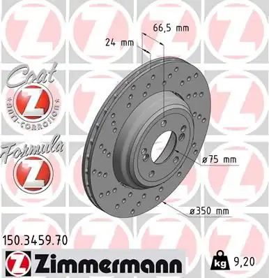 ZİMMERMAN 150-3459-70 | Bmw E92 E93 M3 Arka Disk Sol 34212283803 1 Adet 1904077
