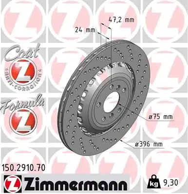ZİMMERMAN 150-2910-70 | Bmw F10 F12 M5 M6 Arka Disk Sağ 34212284104 1 Adet 1929519