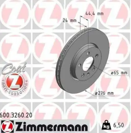Zimmermann 600 3260 20 VW Polo A1 Arona Ibiza Kamiq Scala 2017 Fren Diski Ön 2q0615301h 2 Adet