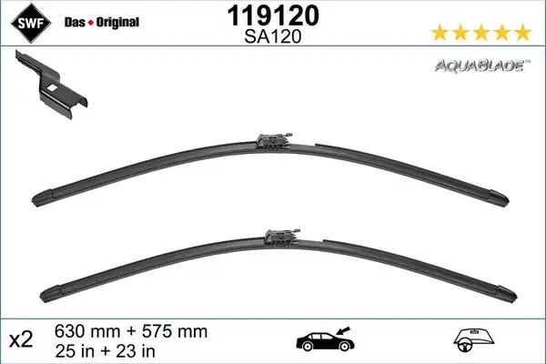 Valeo 119120 Mercedes Benz S Serisi W222 Ön Silecek Seti 63 Cm 57 5 Cm