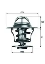 MAHLE TX1375D | Termostat (75°) Laguna Astra Golf Jetta Passat Cordoba Ibiza Toledo Caddy