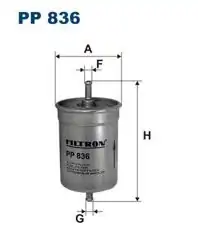 FILTRON PP836 | Jetronık Filtre Renault R19/R21/Clio/Laguna, VW Golf III, BMW E30/34/28 M20, Mercedes M111 W202/W210