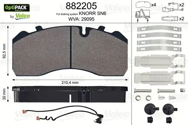 Valeo 882205 Fren Balatası Atego Iveco Eurocargo Man Tgm Eski Model Otobüs Asınma Sensörü Dahil