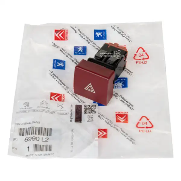 Psa 6990 L2 Dörtlü İkaz Düğmesi Peugeot Partner 2009 2019 Citroen Berlingo 2009 2018
