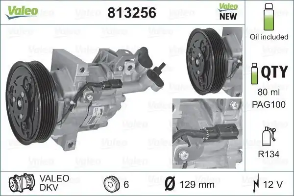 Valeo 813256 Klima Kompresörü Dacia Dokker Duster Lodgy Logan Sandero Renault Fluence Megane III 1 5 dCi K9k 1 6 16v