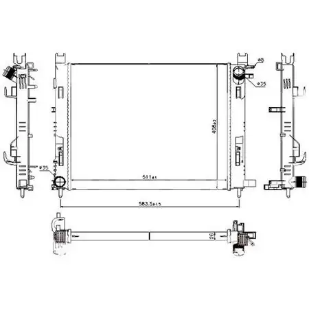 KALE 0518601AB | Su Radyatörü 26mm Brazing Renault Clio IV Captur Dacia Dokker Duster Logan II Sandero II 1 5 dCi 12