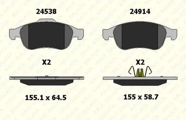 KALE 2491418005 | Ön Fren Balata Takımı Megane 3 2010 2015 Clio 5 2019 Captur 2 2013
