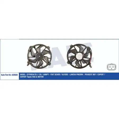 KALE 420600 | Fan Motoru Citroen C5 05-08 2.0 Benzinli 16V