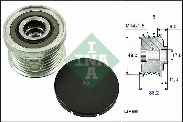 İna 535036110 Bmw F20 F21 F30 F31 F22 N13 1 16i 1 18i 1 20i 3 16i 3 18i Alternatör Şarj Dmo Kasnağı 63445