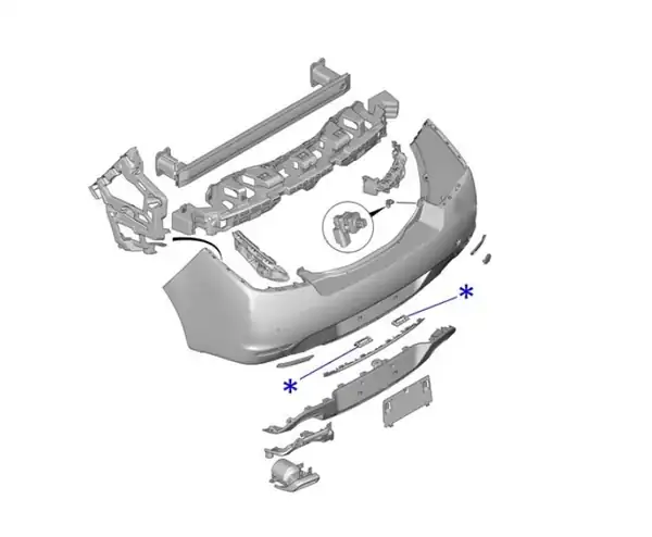 Peugeot 508 2014 2017 Arka Tampon Kapak Tutucu