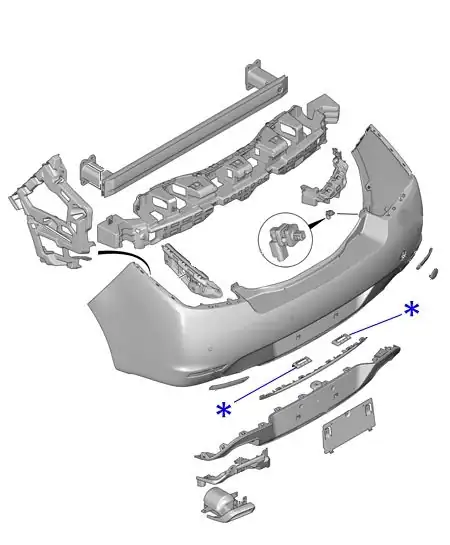 Peugeot 508 2014 2017 Arka Tampon Kapak Tutucu 1