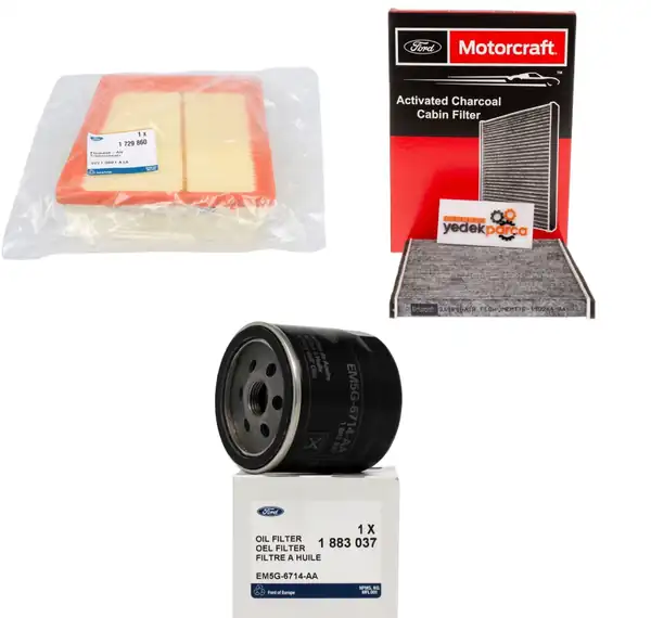 Ford Fiesta 2008-2012 1.6 Benzinli Periyodik Yağ Bakım Filtre Seti Orijinal