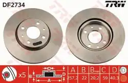 TRW DF2734 | Ön Fren Diski Havalı 257 mm Fiat Doblo, Fiorino, 500, Bravo, Linea, Stilo