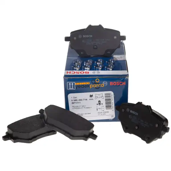 Bosch 0986494716 Arka Fren Balata Takımı 268mm Peugeot 3008 308 II Citroen C4 Picasso II Grandland X Uyumlu