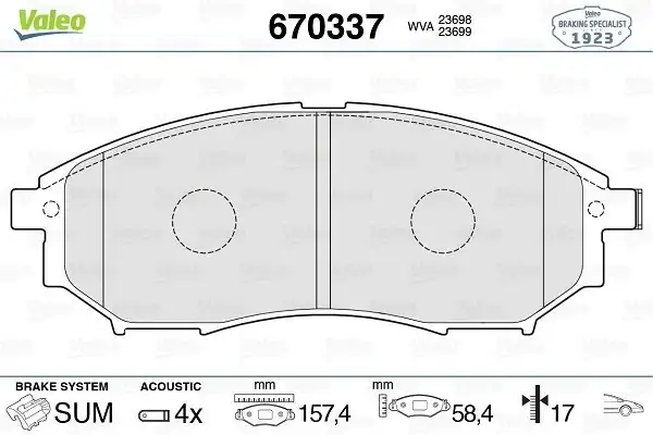 VALEO 670337 | Fren Balata Ön 06-Navara-Pathfinder 2.5 DCI 17