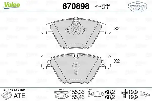 VALEO 670898 | Fren Balata Ön 06-3-Seri (E90-F30-F80)
