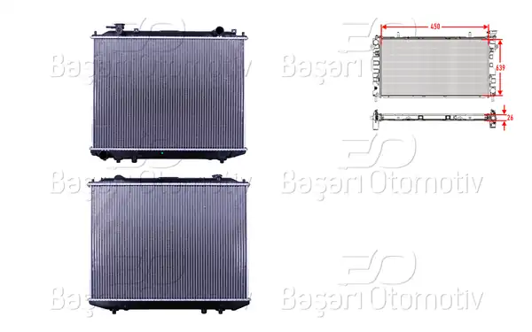 WISCO WL21-15-200B | Su Radyatörü Brazing Mt 450X639x26 Mazda B2500. Bt50. Ford Ranger 2.5D 96 >